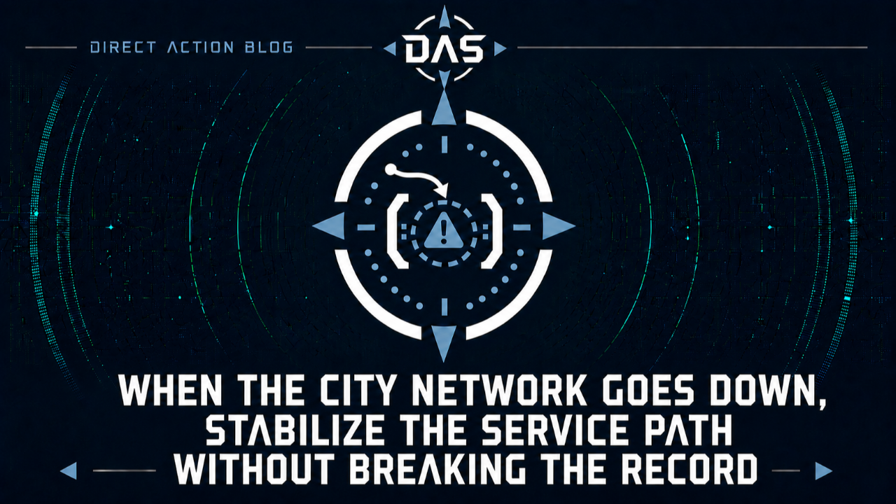 WHEN THE CITY NETWORK GOES DOWN STABILIZE THE SERVICE PATH WITHOUT BREAKING THE RECORD