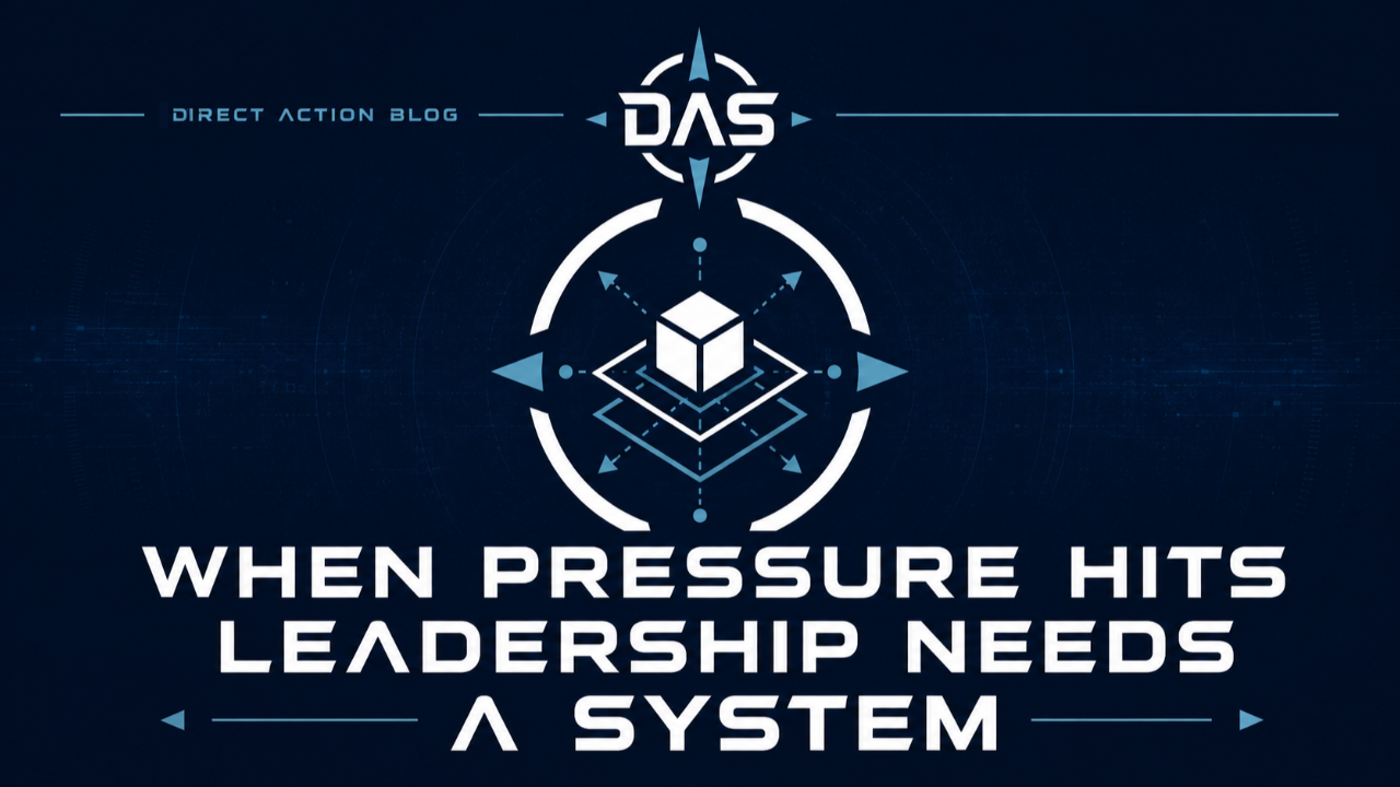 Direct Action System blog post about leading through pressure with a structured decision and execution system.
