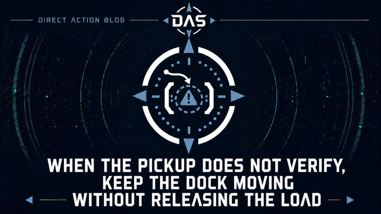 WHEN THE PICKUP DOES NOT VERIFY KEEP THE DOCK MOVING