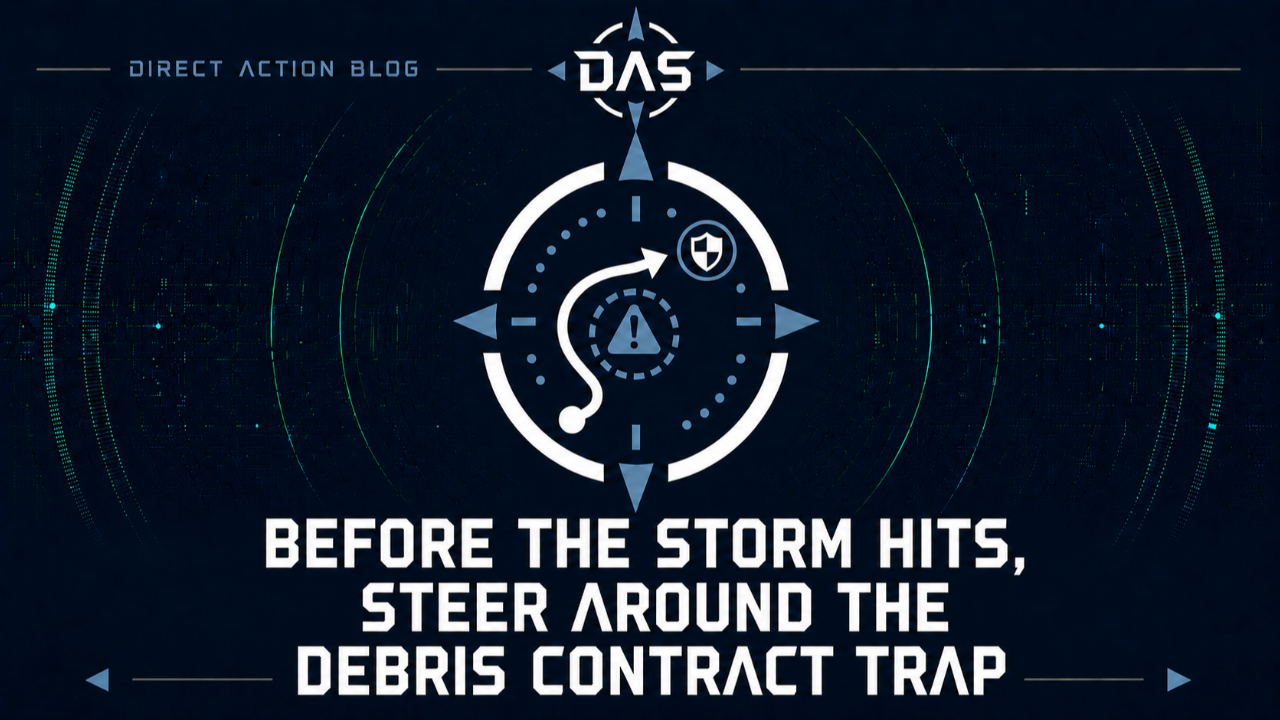 BEFORE THE STORM HITS STEER AROUND THE DEBRIS CONTRACT TRAP