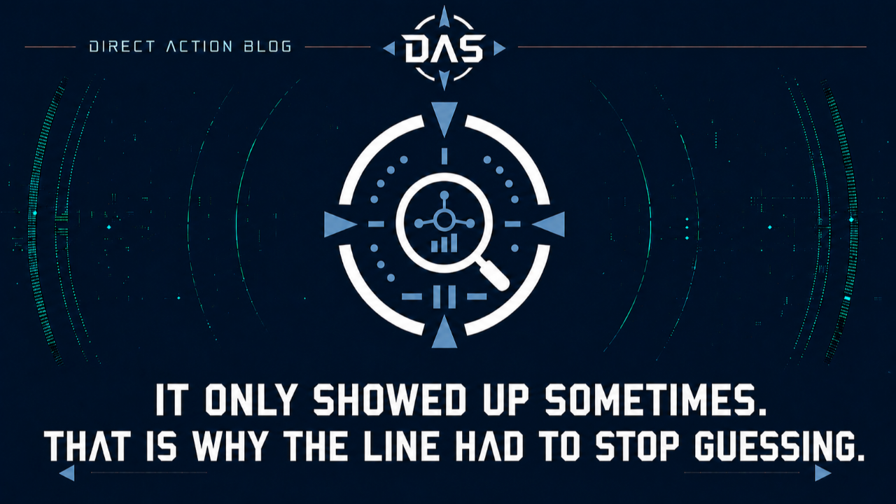 IT ONLY SHOWED UP SOMETIMES. THE LINE HAD TO STOP GUESSING.