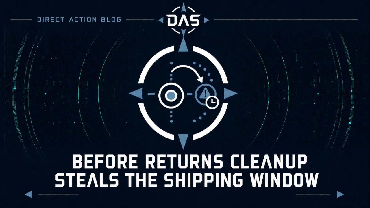 BEFORE RETURNS CLEANUP STEALS THE SHIPPING WINDOW