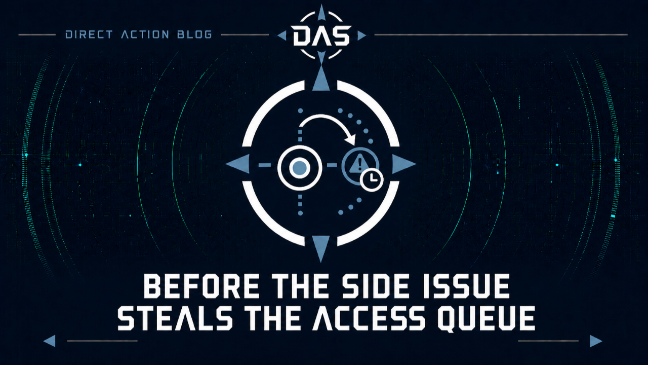 BEFORE THE SIDE ISSUE STEALS THE ACCESS QUEUE