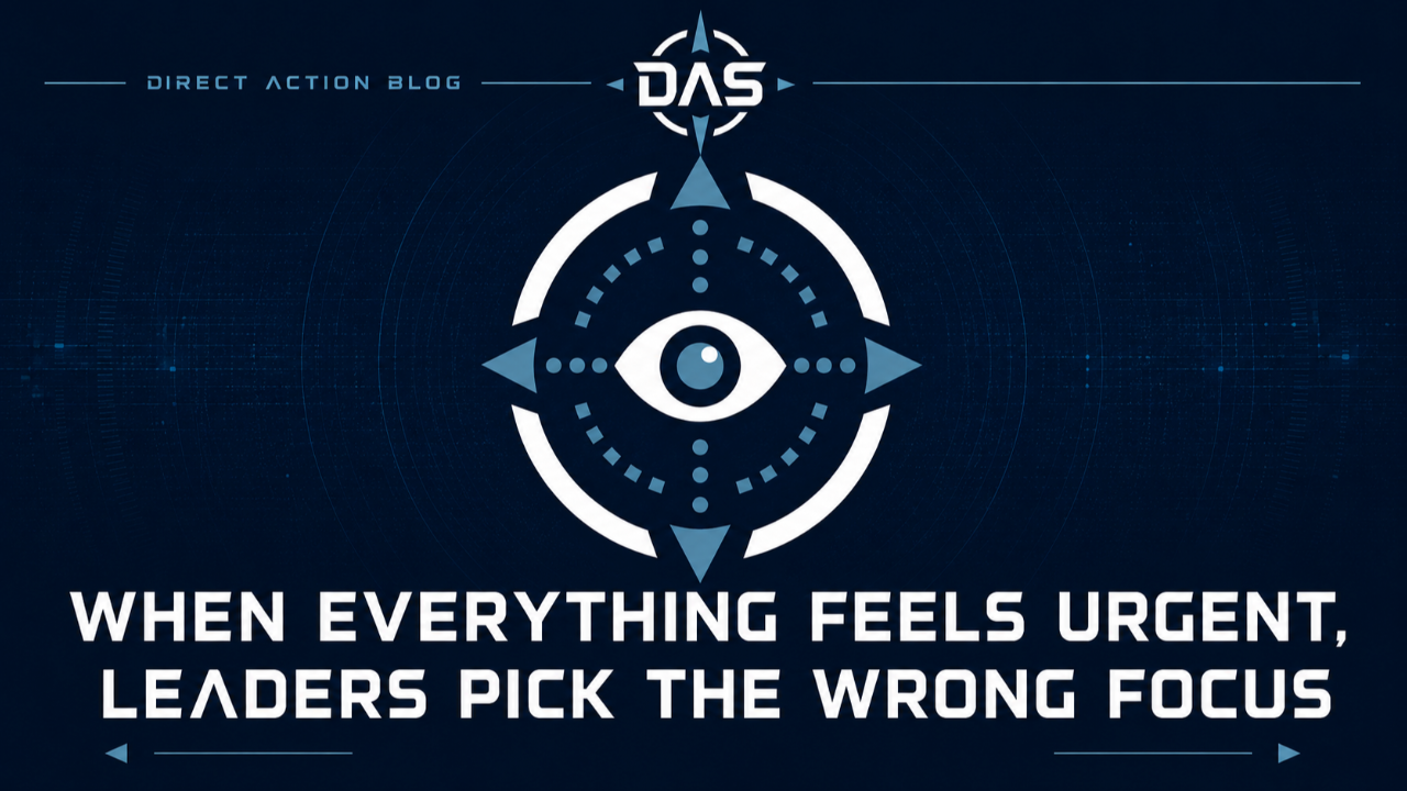 Direct Action System blog post about leading through pressure with a structured decision and execution system.