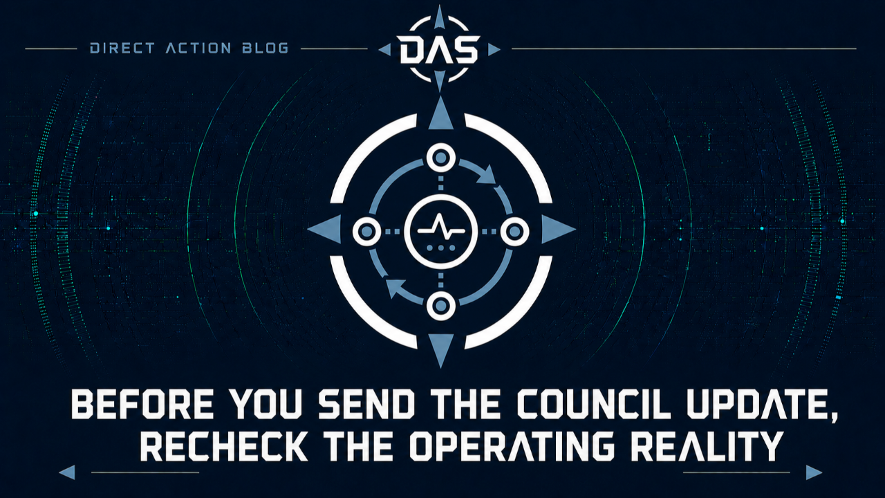 Before You Send the Council Update, Recheck the Operating Reality