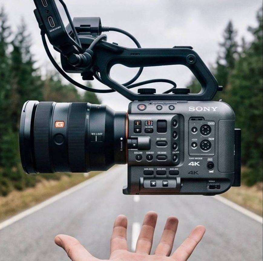 Video creator holding a Sony camera
