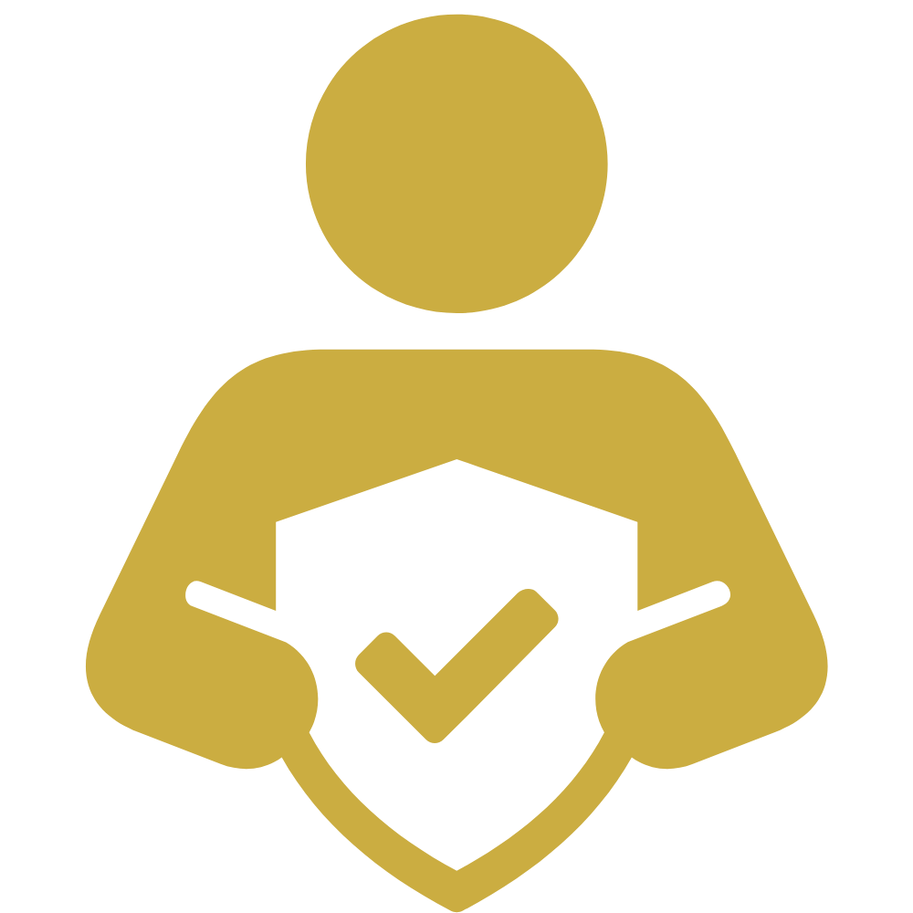 Tick icon held by person to show practice test and personalized test prep