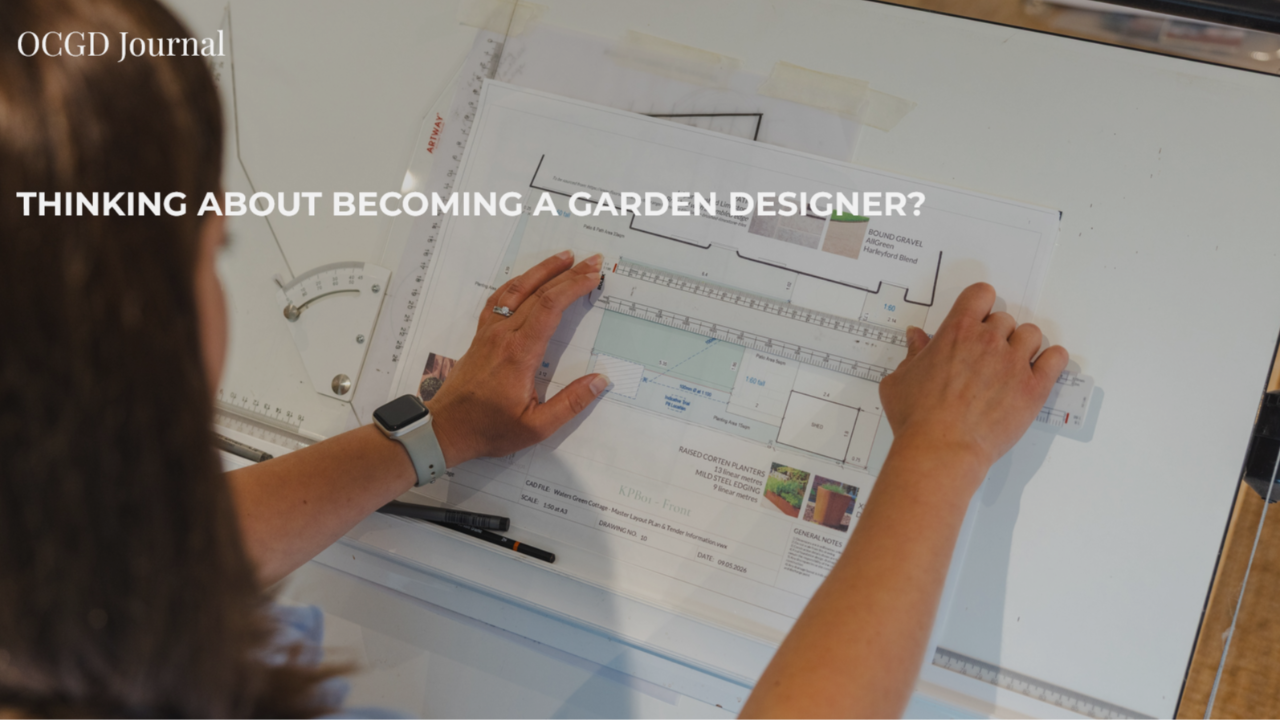 student perspective of a drawing board with scale drawings and technical information