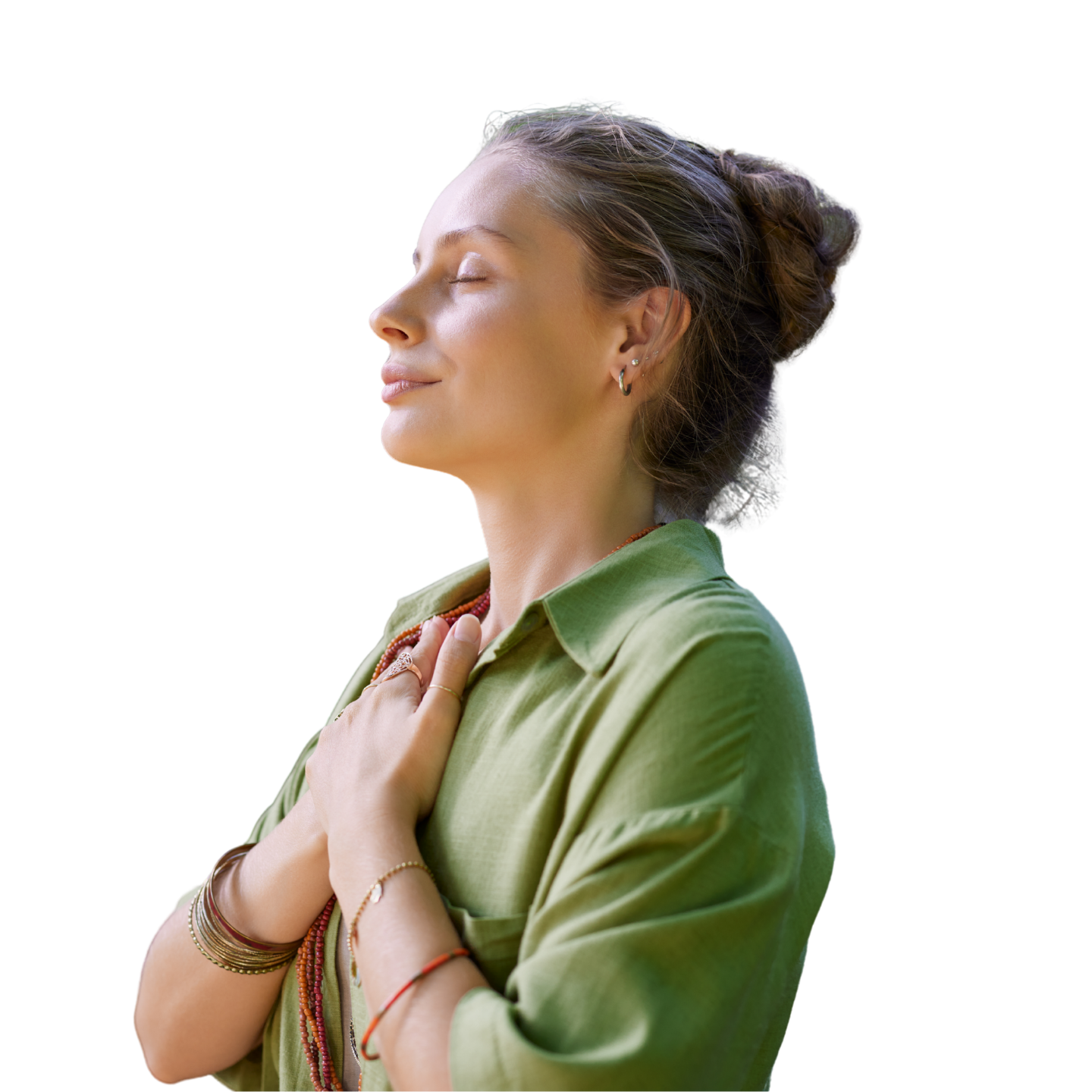 Woman in peaceful meditation pose