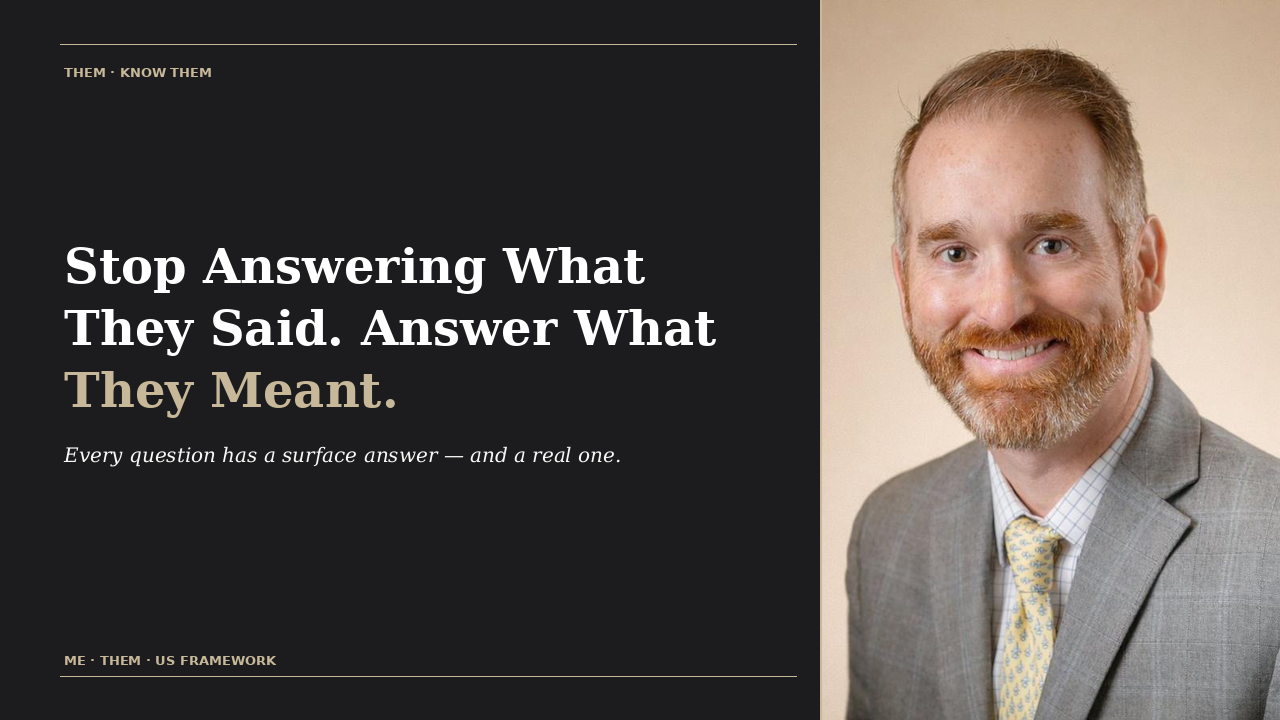 DR Advisors blog graphic — Stop Answering What They Said. Answer What They Meant — physician interview strategy