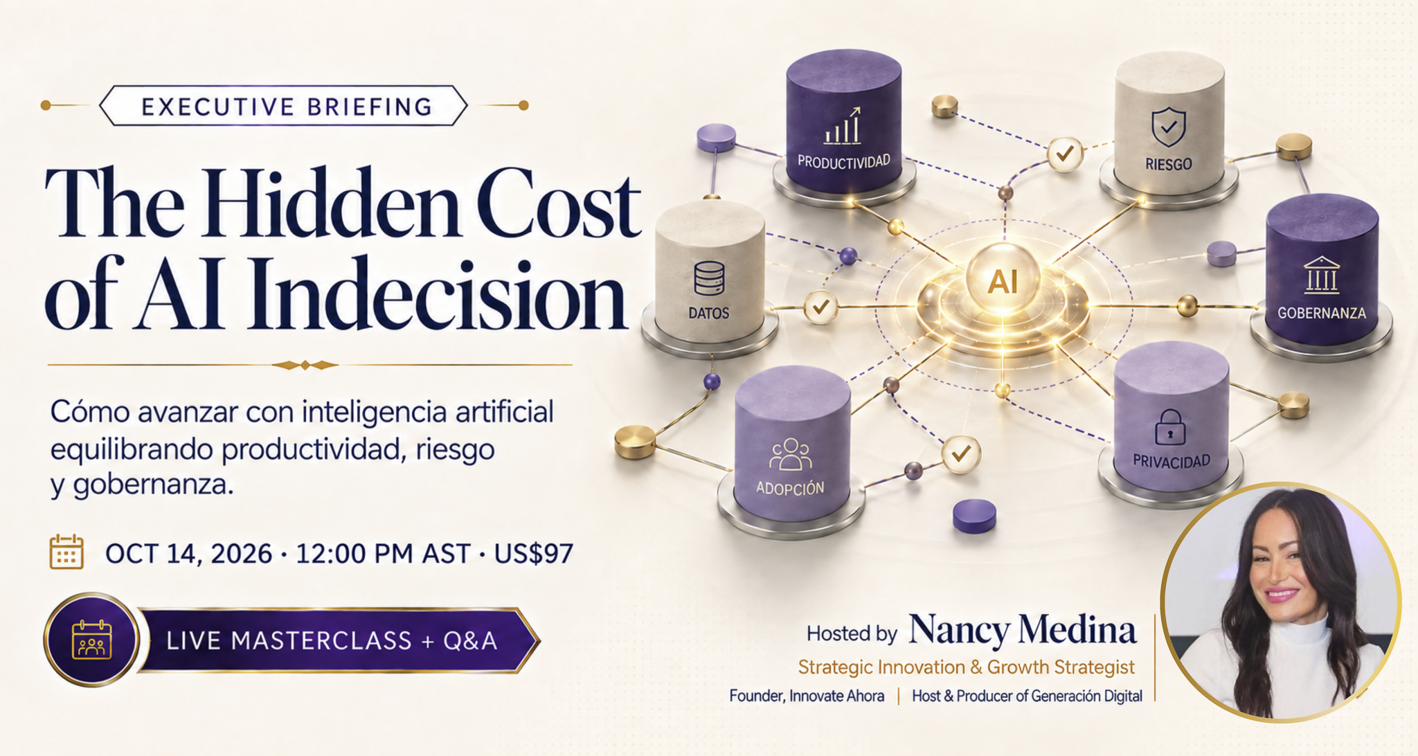The Hidden Cost of AI Indecision — Executive Briefing with Nancy Medina — October 14, 2026