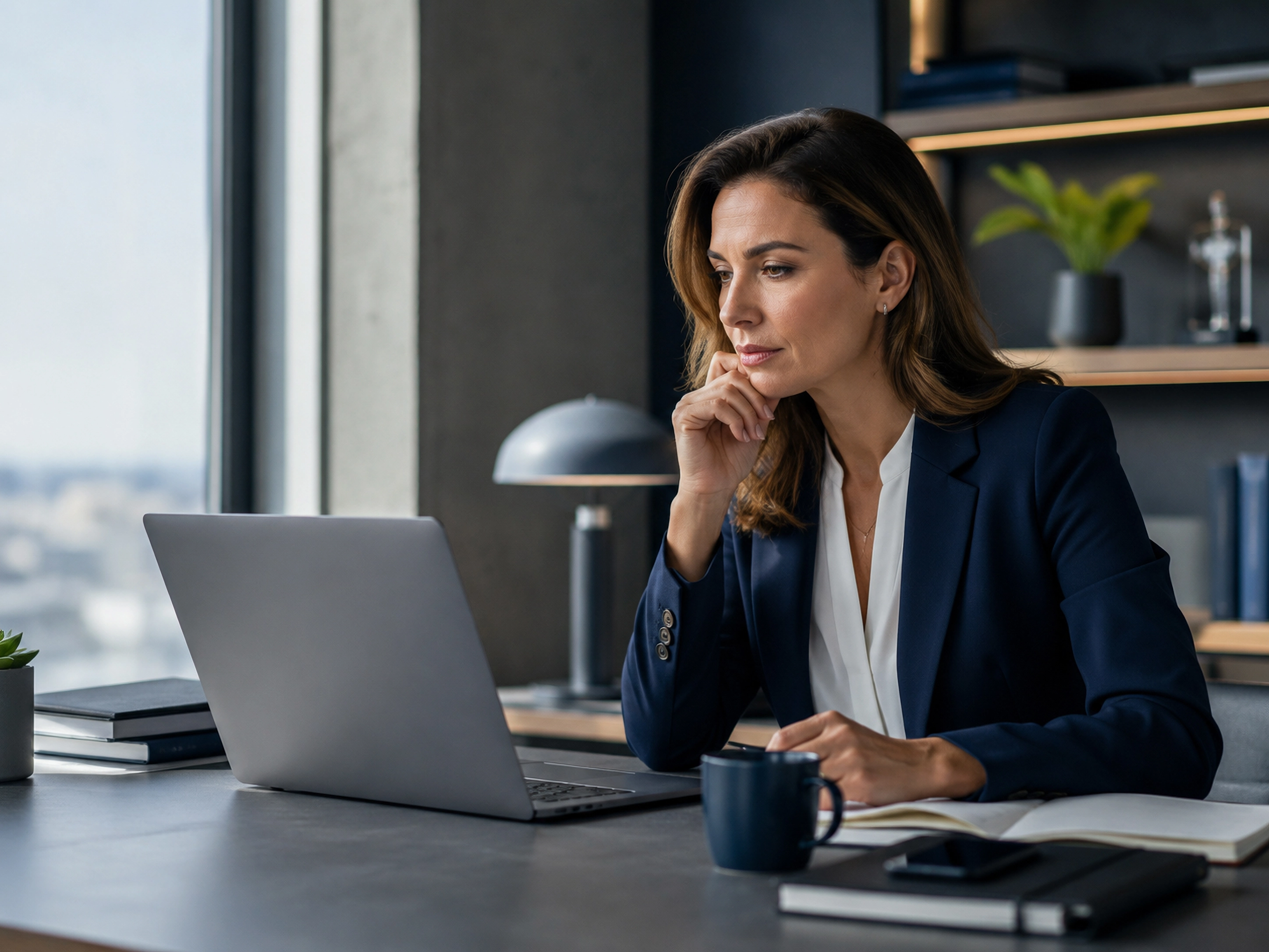 Profesional analizando su presencia en LinkedIn como activo estratégico de reputación profesional y corporativa