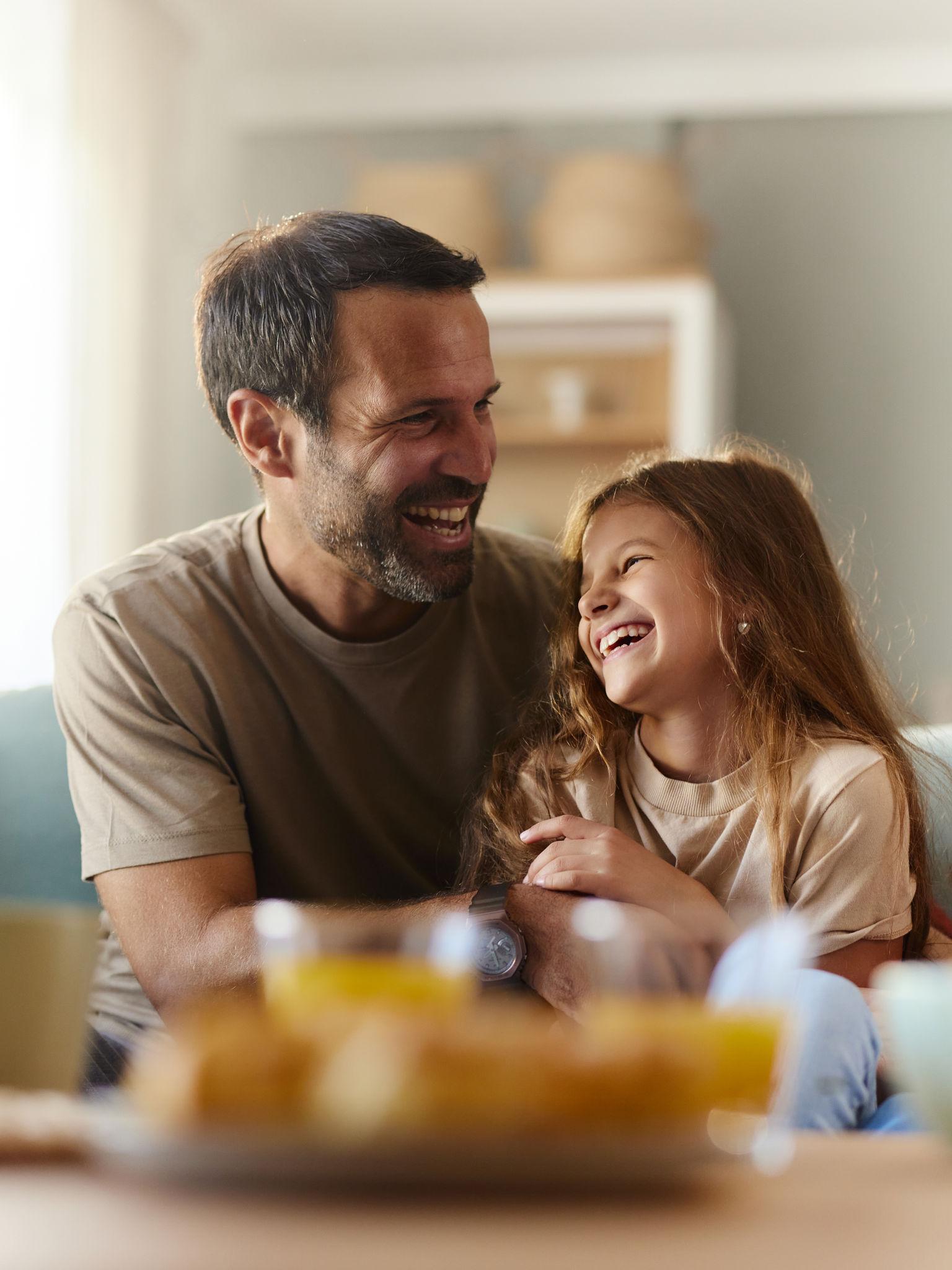 Parent connecting with a young child