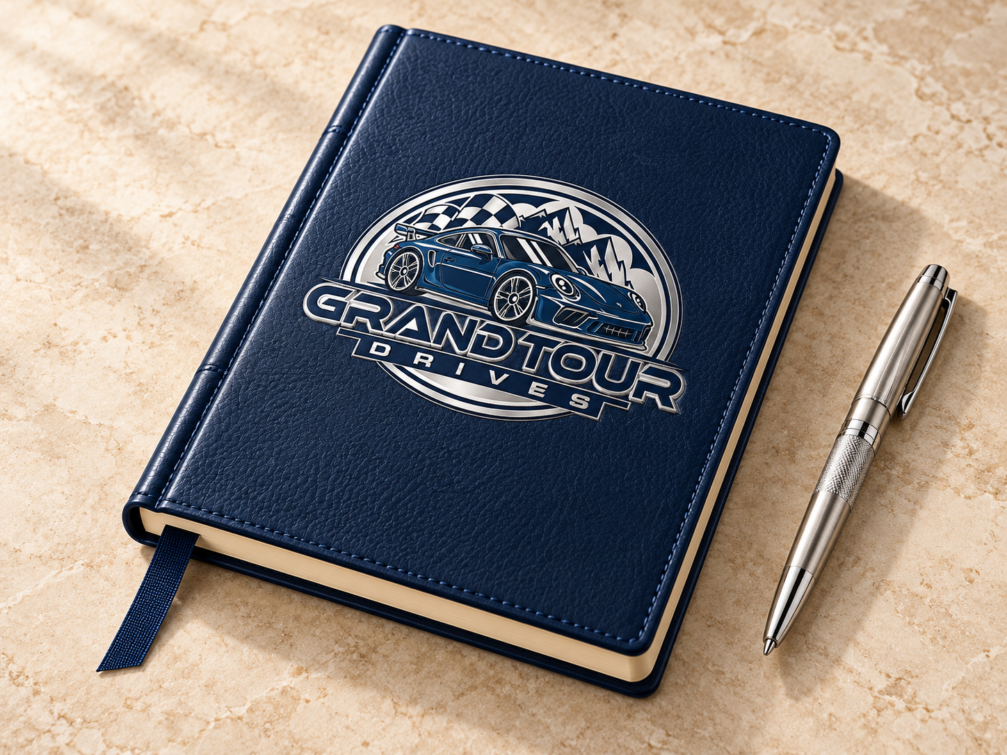 GrandTourDrives journey notebook — preview design