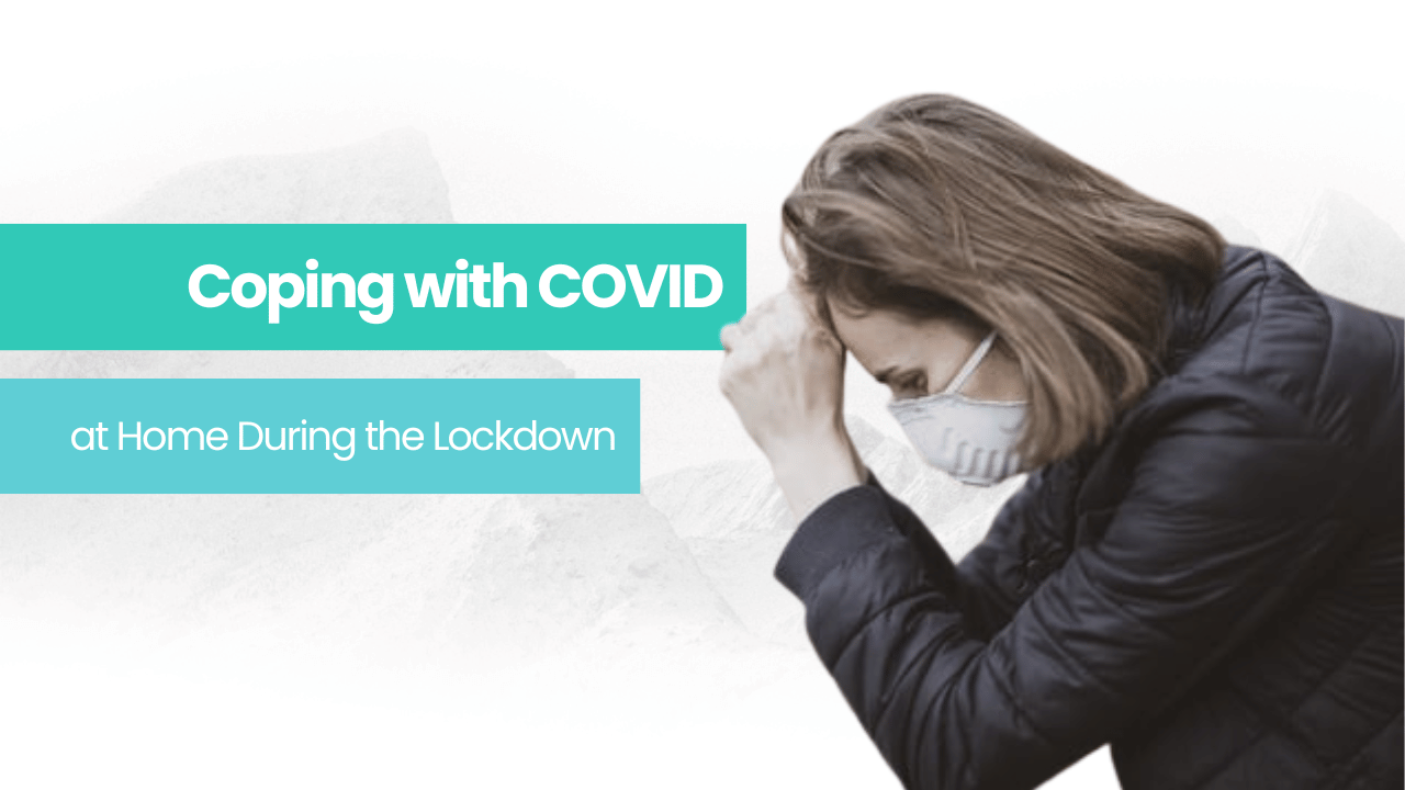 woman with COVID wearing a face mask