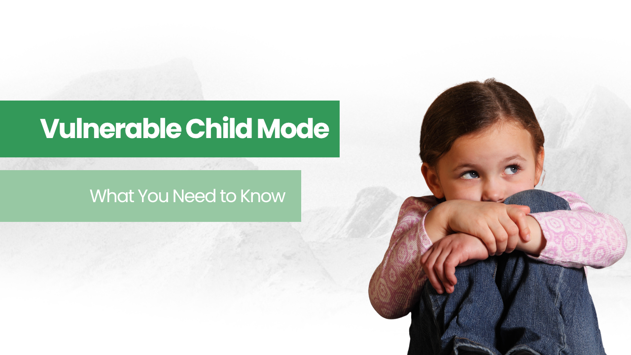 Vulnerable Child sitting on a green chair