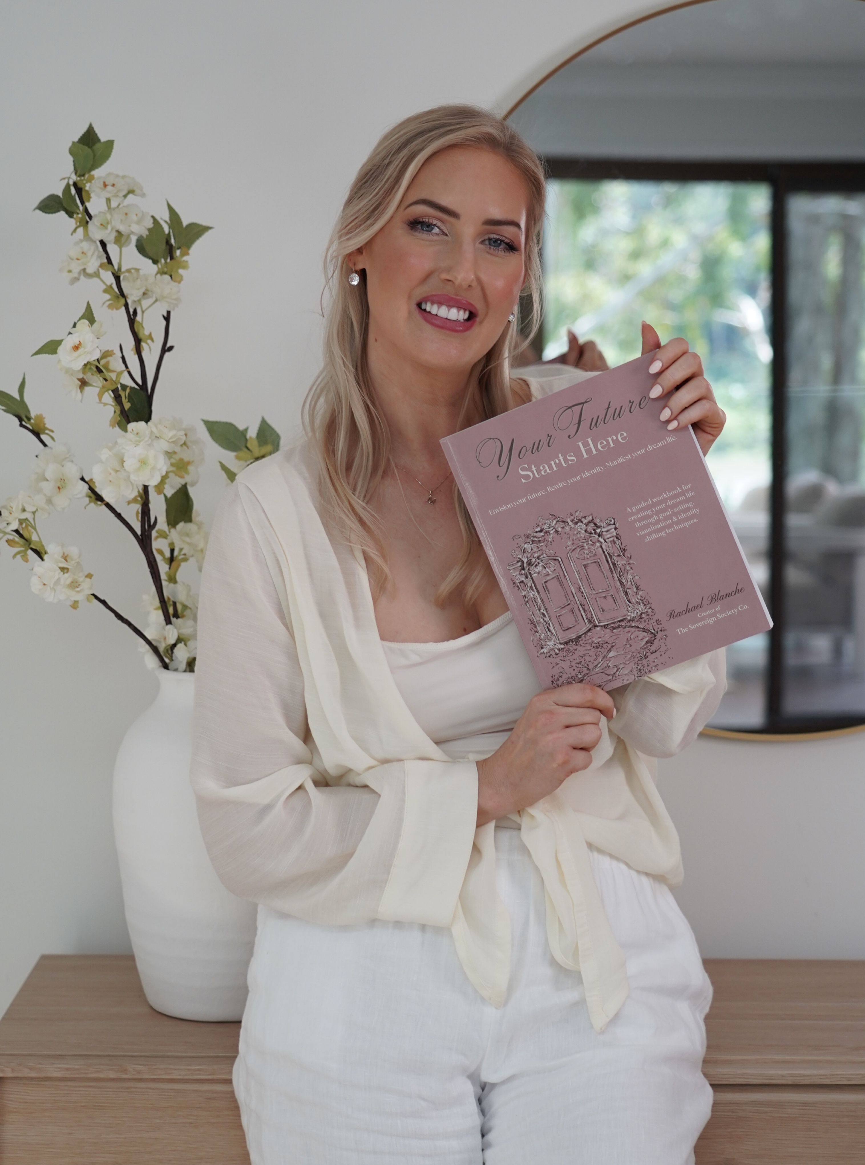 Rachael with workbook