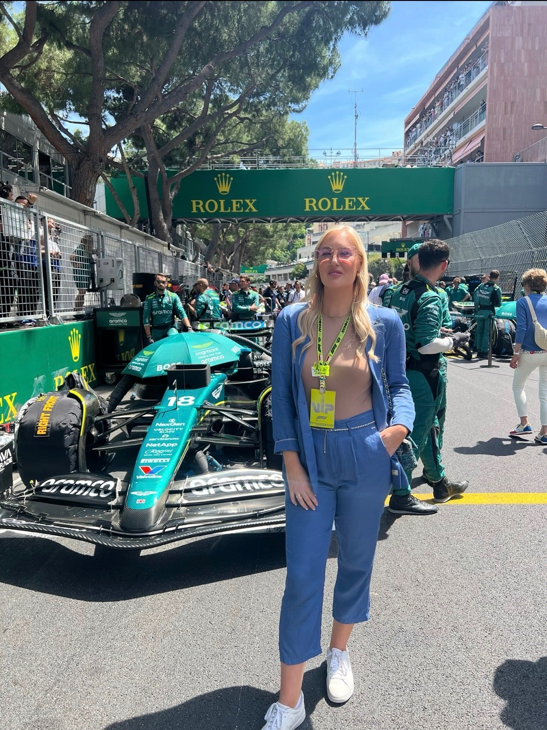 Rachael on the grid at the Monaco F1