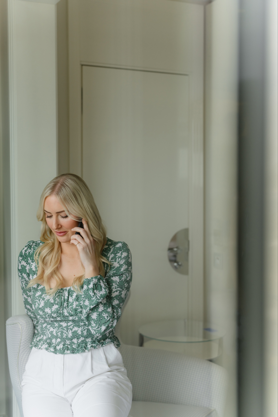 Rachael working from a beautiful interior space