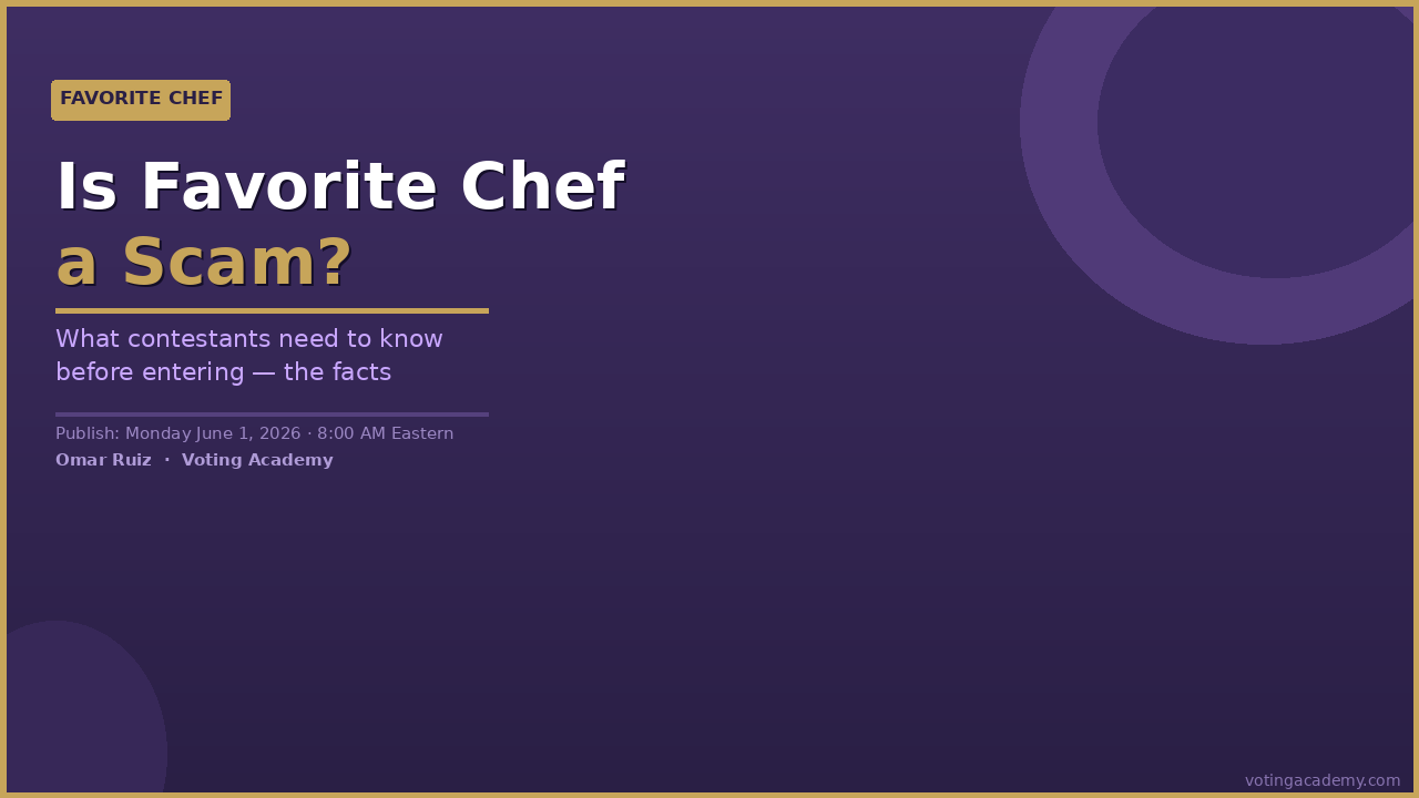 Is Favorite Chef a scam — the lawsuit  the prize and the real story
