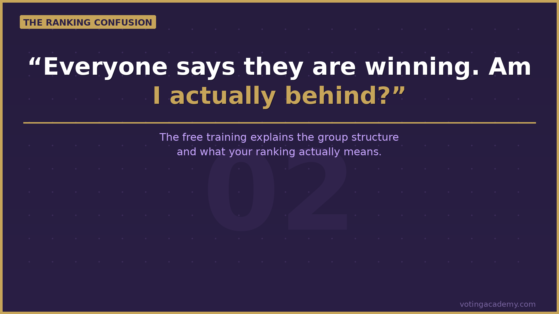 Why every Colossal contestant appears to be in first place — group structure explained