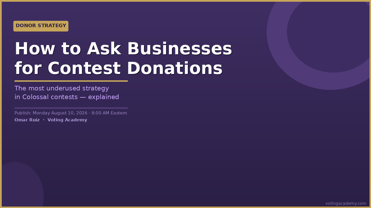 How to ask businesses for contest donations  — a Colossal contestant guide
