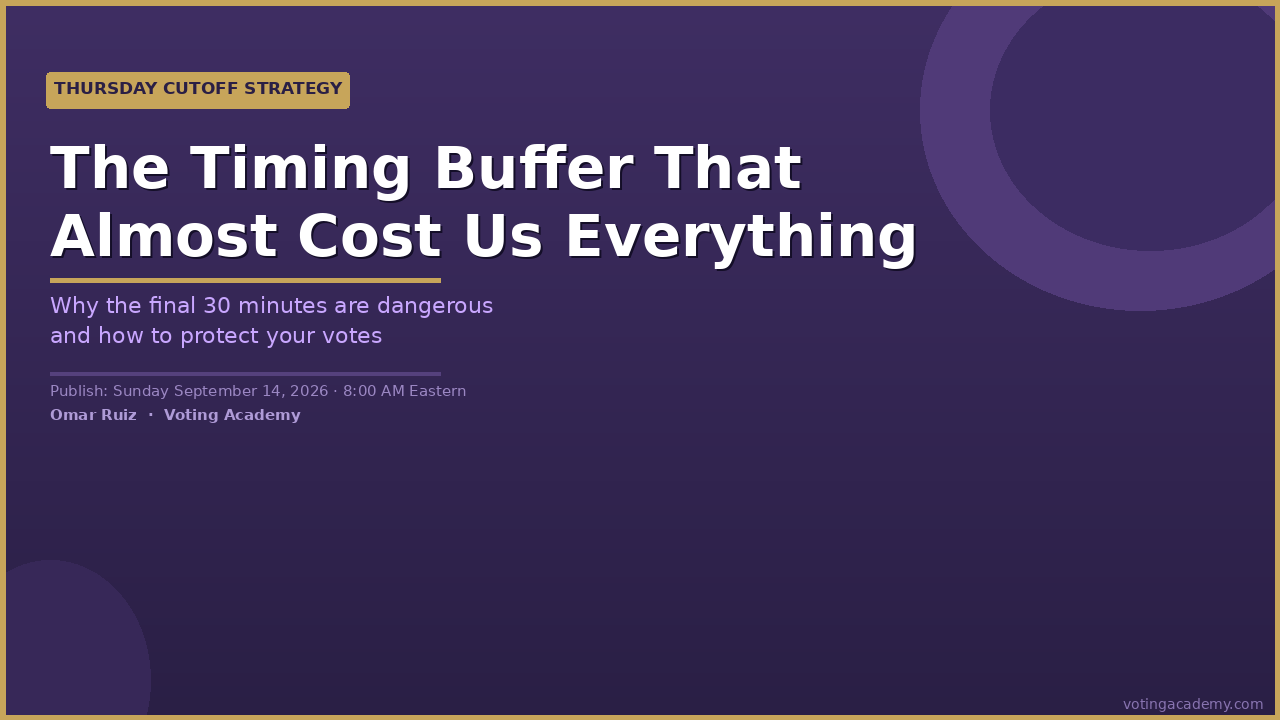 The timing buffer mistake that almost cost  us the Baby of the Year semifinals