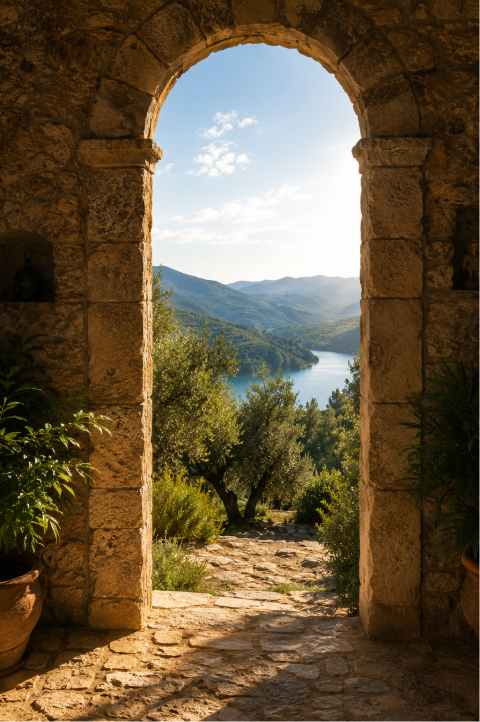 A vertical nature passage representing the Amaterra practitioner path