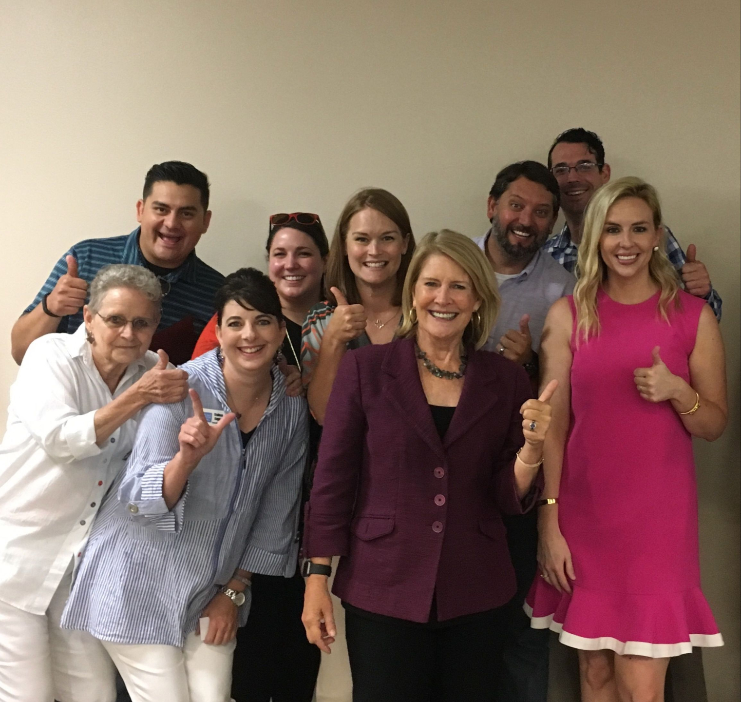 Gail Perry with a group of board members