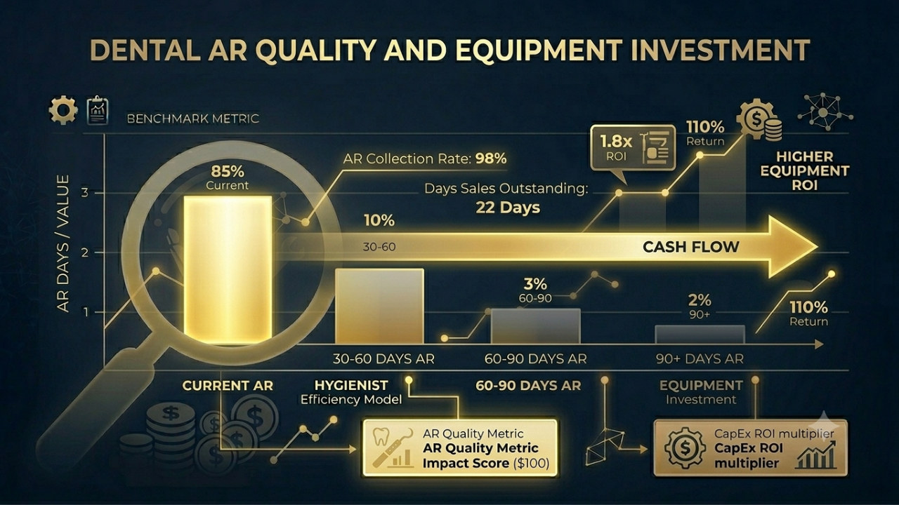 Dental practice AR quality benchmark and its connection to equipment investment capacity