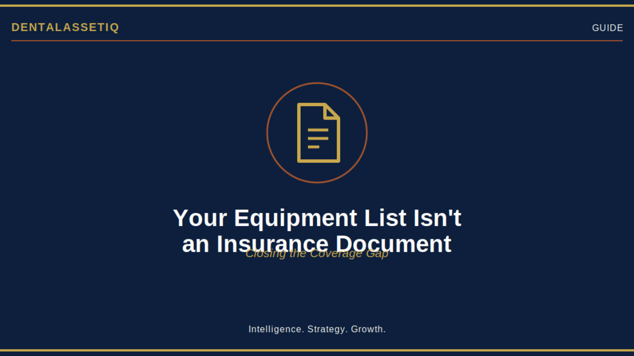 Dental practice equipment insurance documentation and coverage gap explained