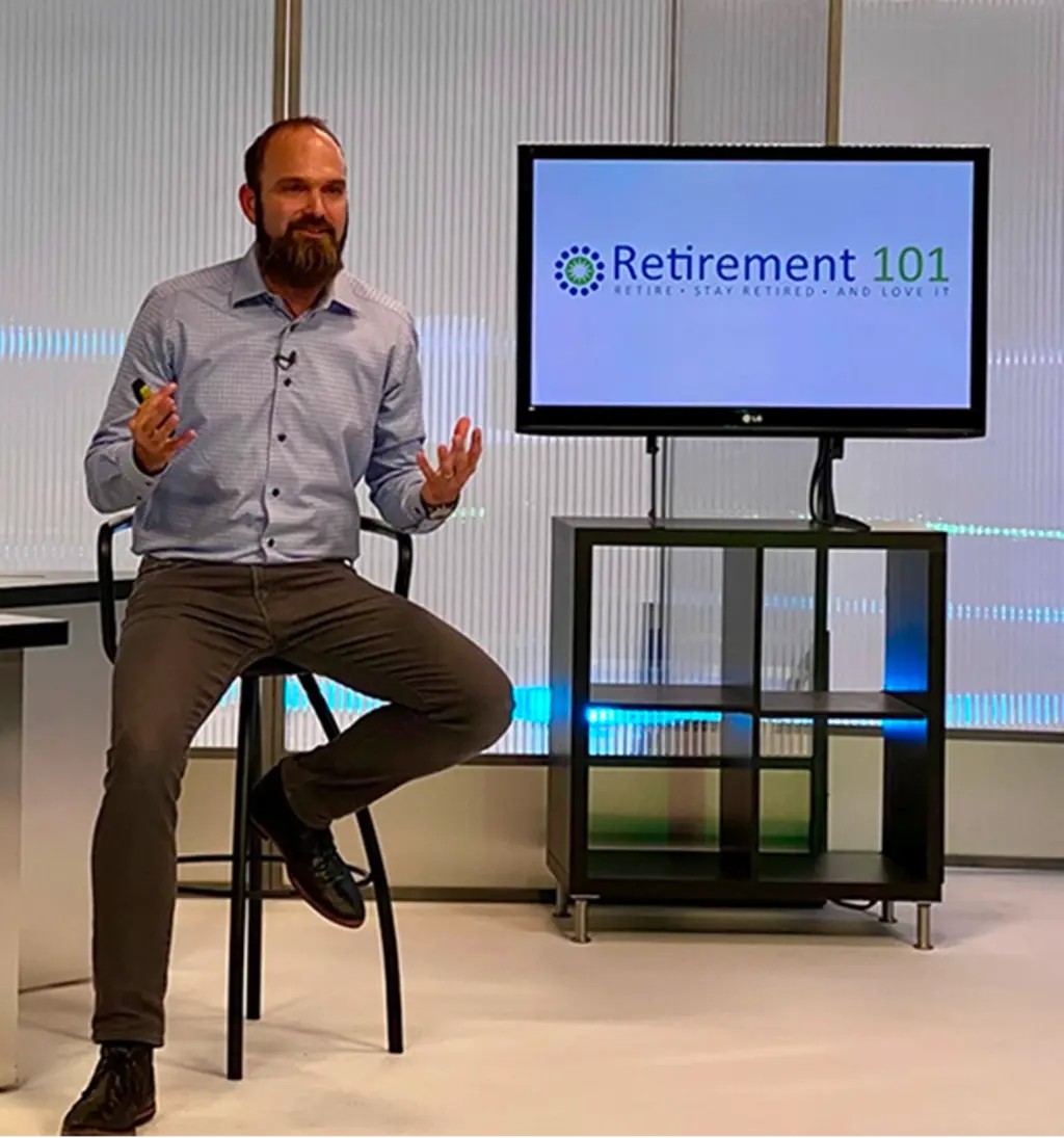 Dustin TenBroeck teaching a Retirement 101 class