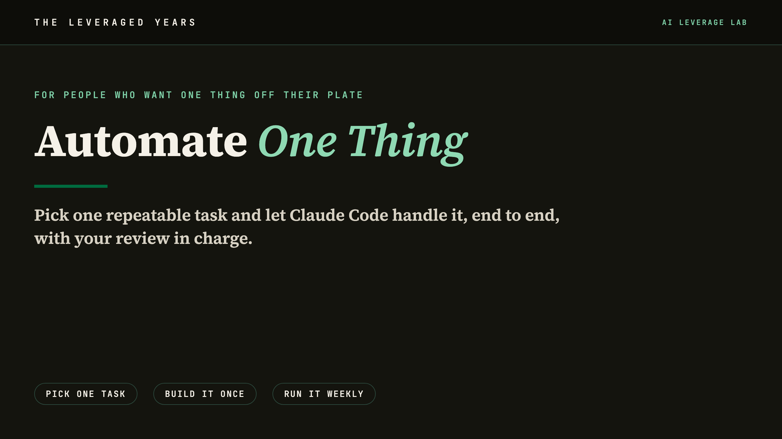 Automate One Thing with Claude Code course cover
