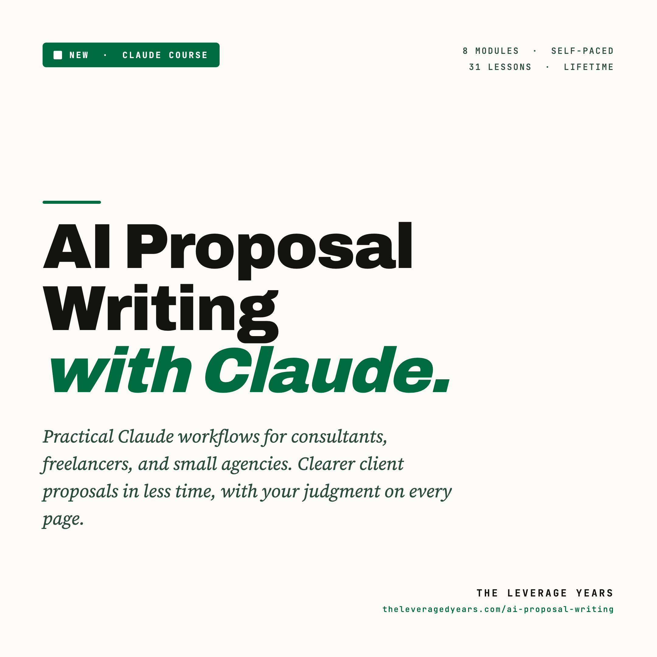 AI Proposal Writing: Win More Clients with Claude course cover