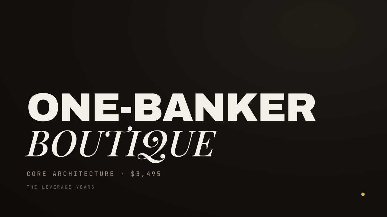 Sovereign Executive: One-Banker Boutique
