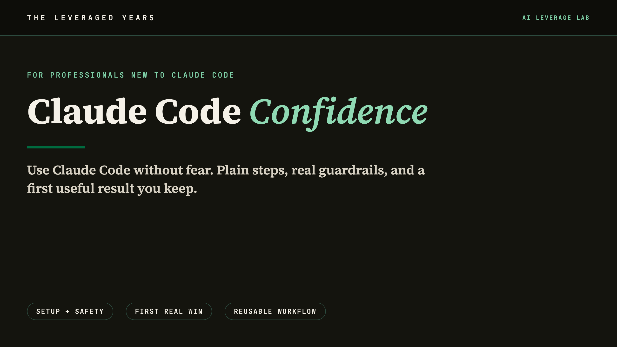Claude Code Confidence course cover