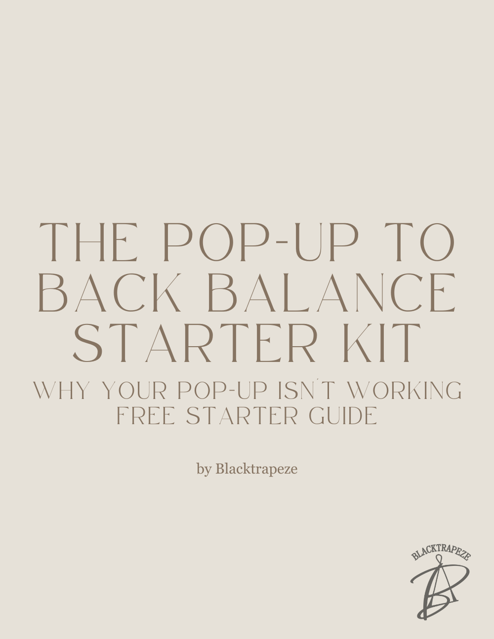 The Pop-Up to Back Balance Starter Kit, a free ten-page guide