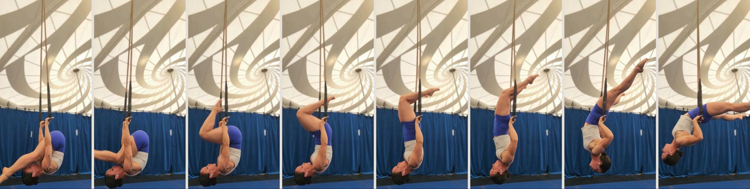 The pop-up to back balance broken down into 8 phases, side view