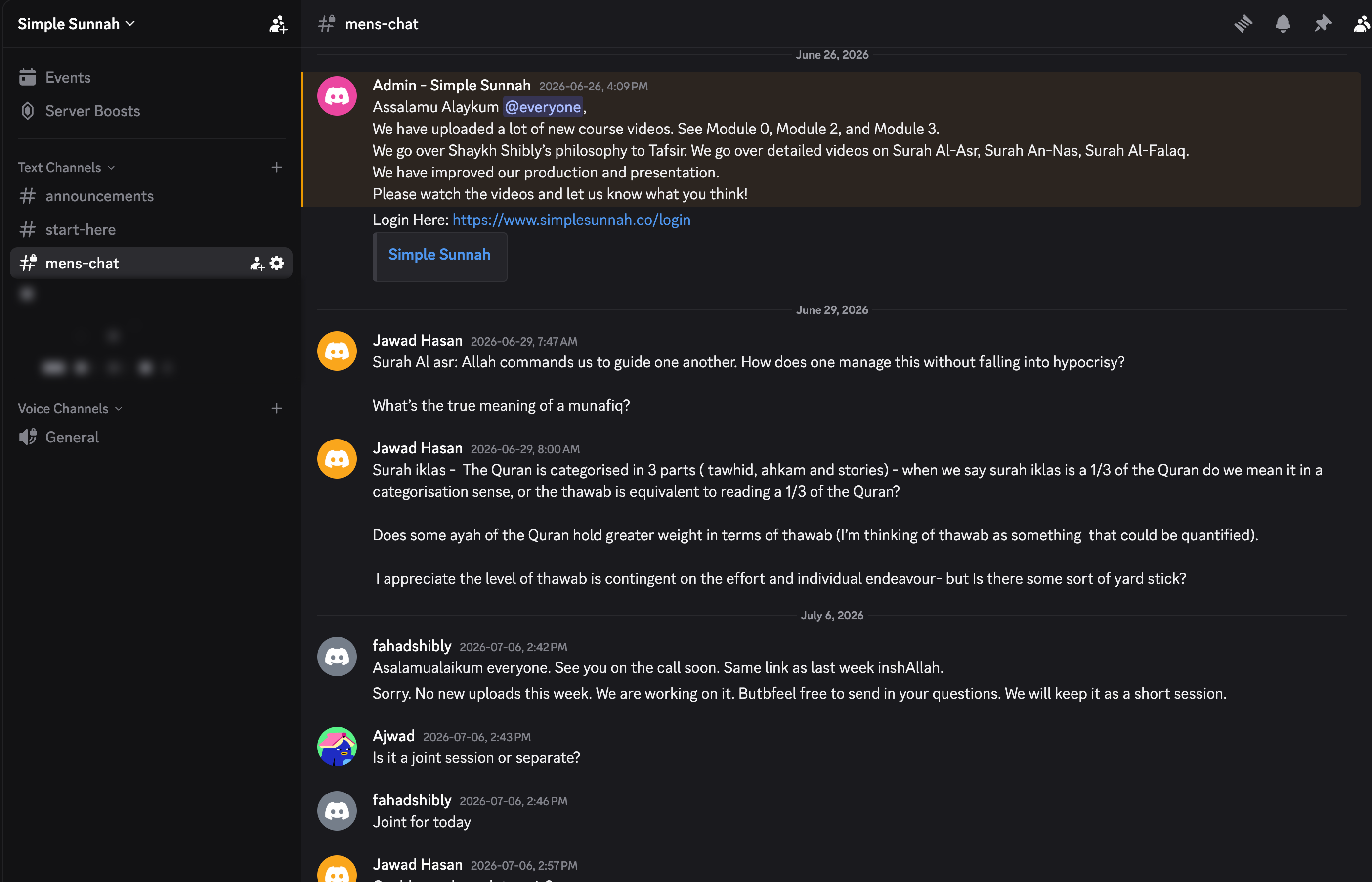 The Simple Sunnah member Discord