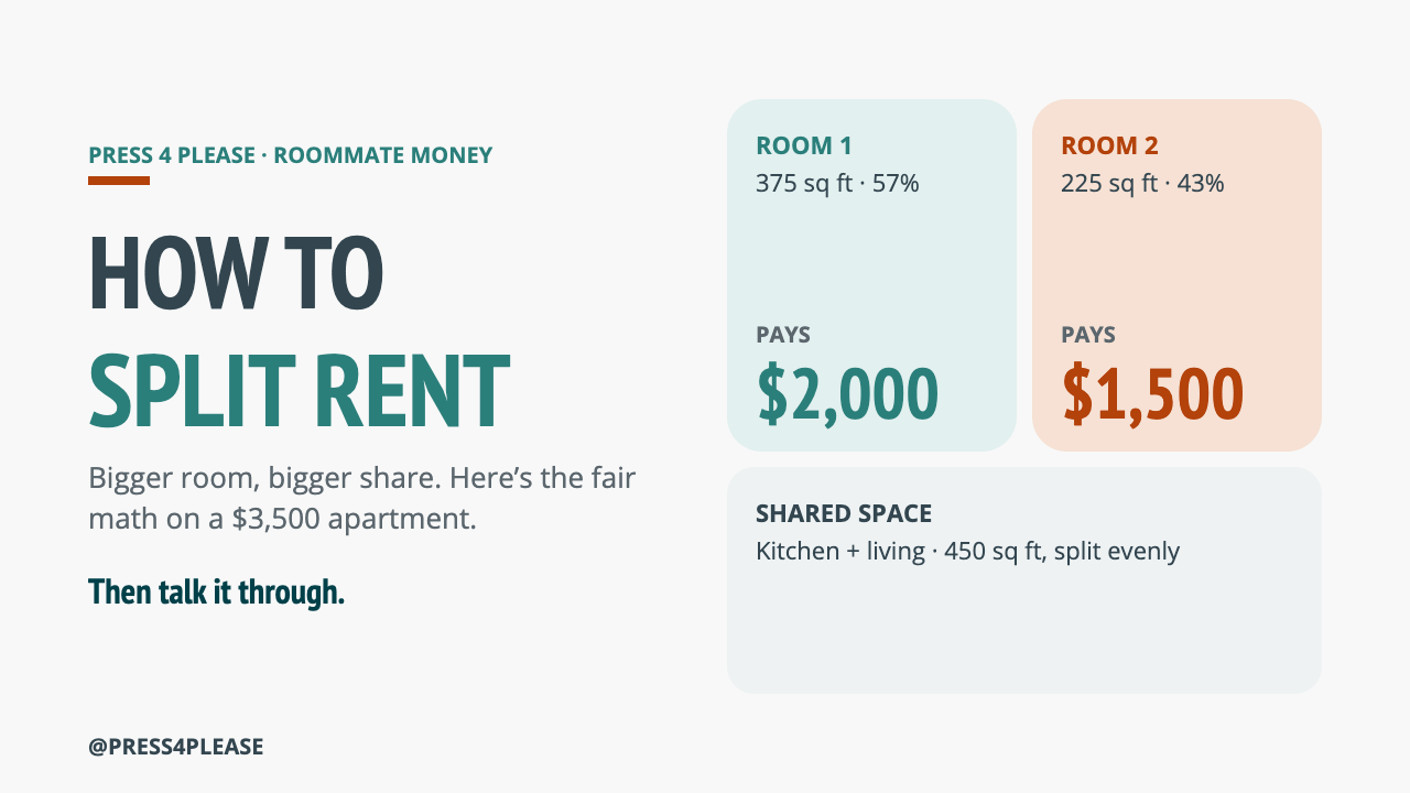 How to split rent fairly by room size in four steps