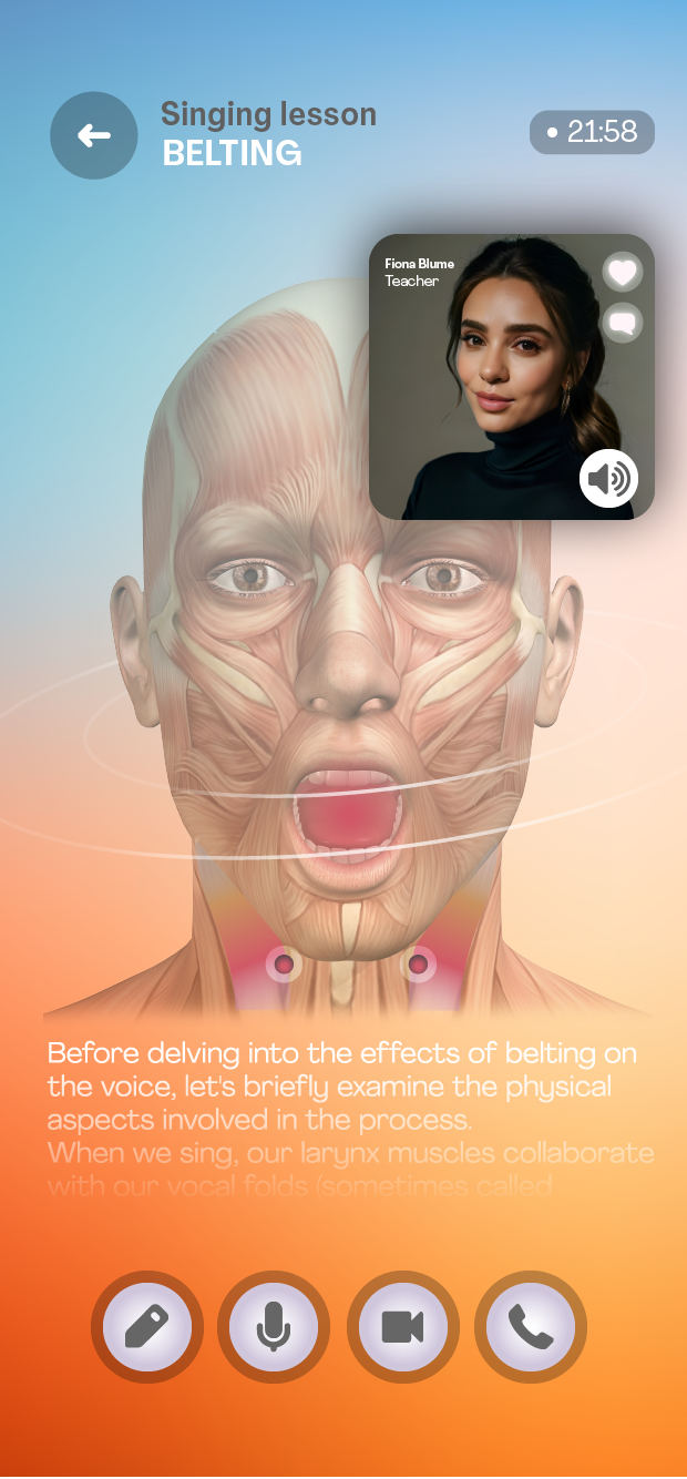 Vocal anatomy app screen