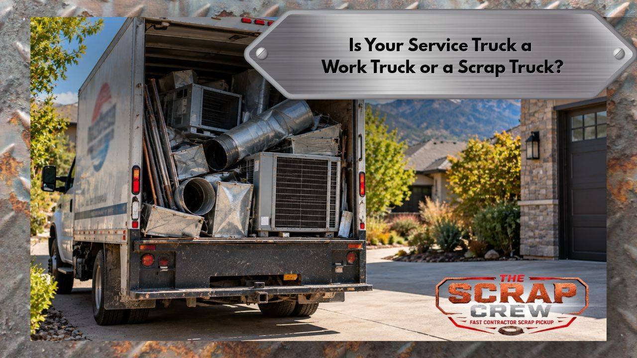box truck full of scrap metal for the scrap crew