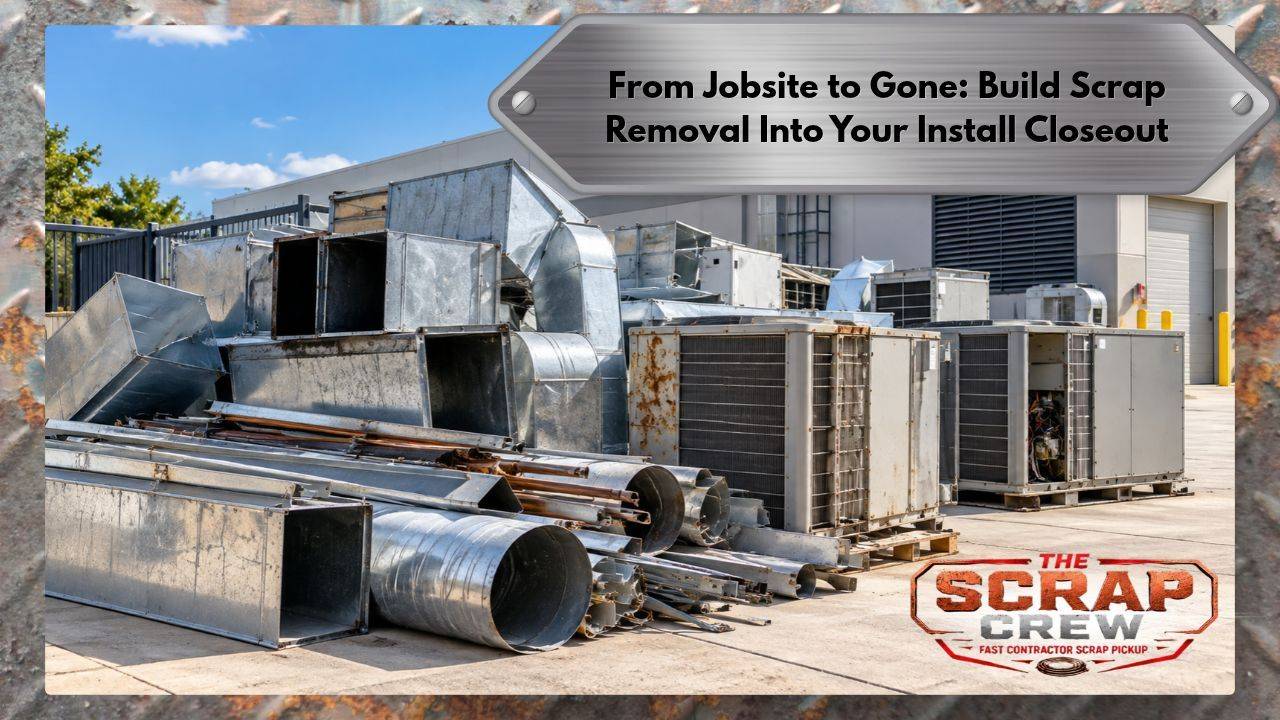 Pile of HVAC scrap at end of job; removing it should be planned for in your installation closeout procedure
