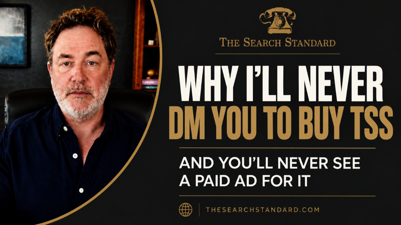 Dave Lefcourt of The Search Standard discusses why he won't use unsolicited sales messages or paid advertising to promote his independent recruiting training program.
