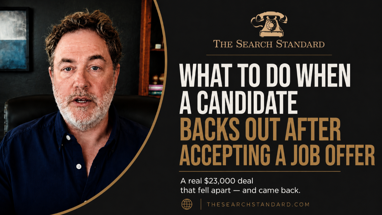 Recruiter discussing what to do when a candidate backs out after accepting a job offer  