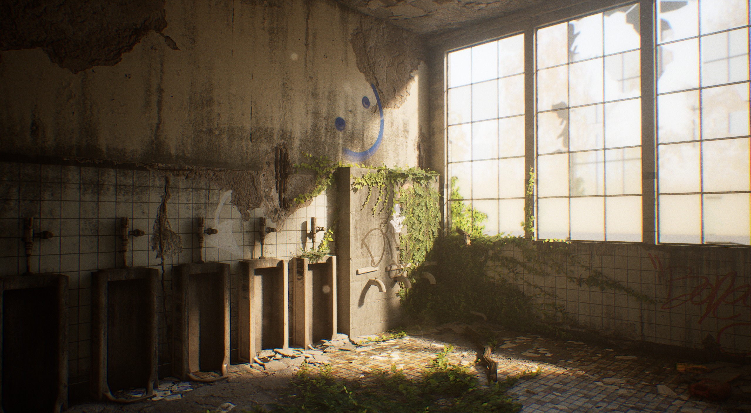 Abandoned restroom environment in Unreal Engine by Dustin Tinkler