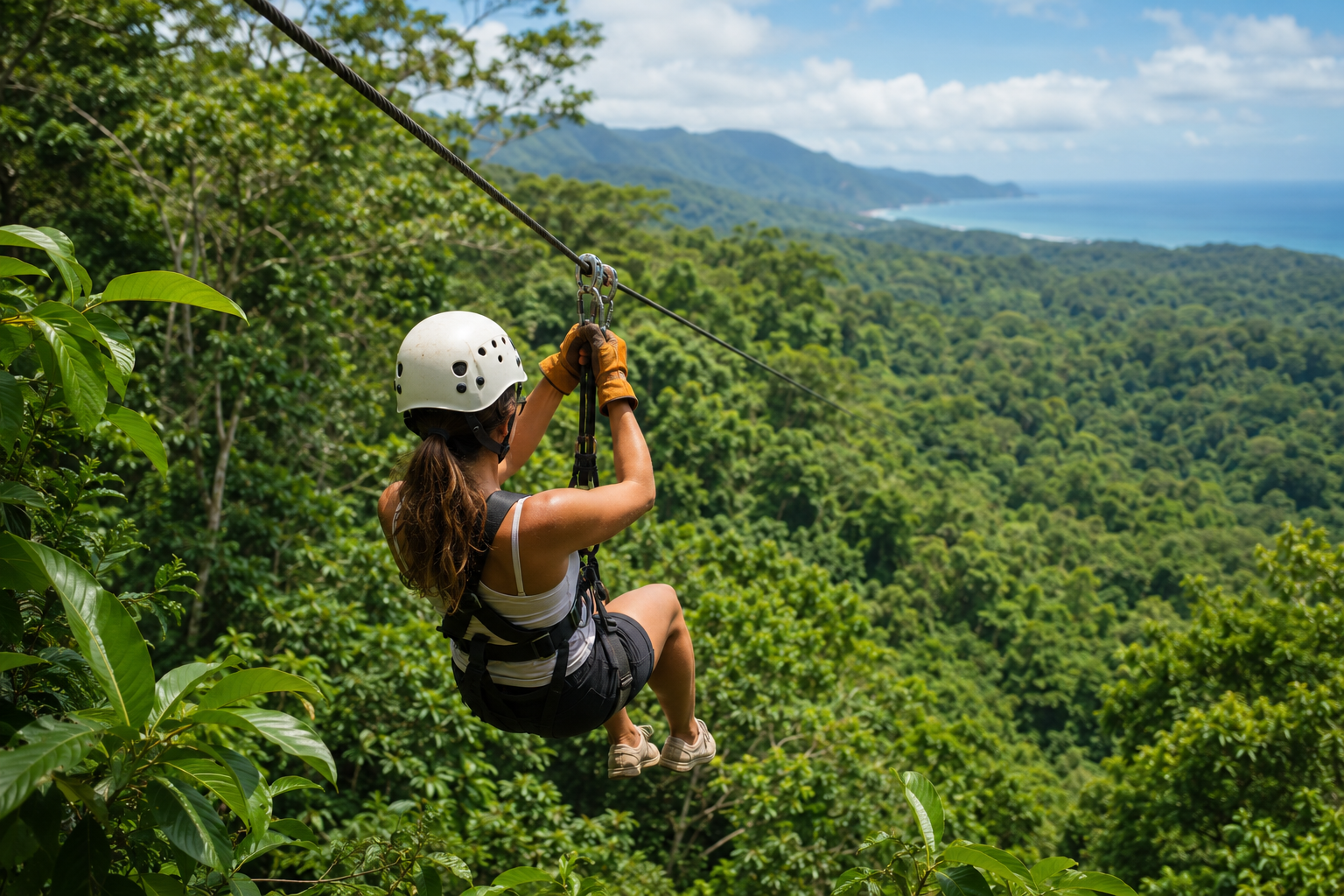 Ziplining through the canopy in Costa Rica