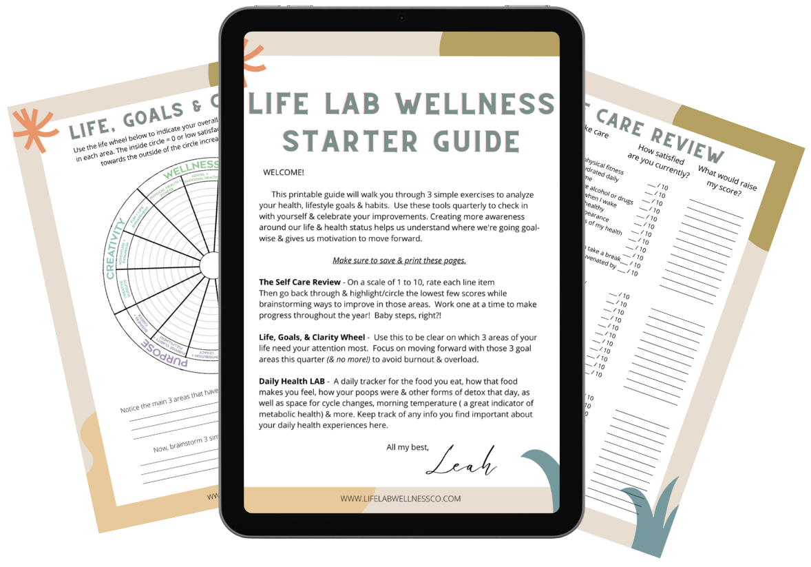 Free Life LAB Starter Guide for understanding your health