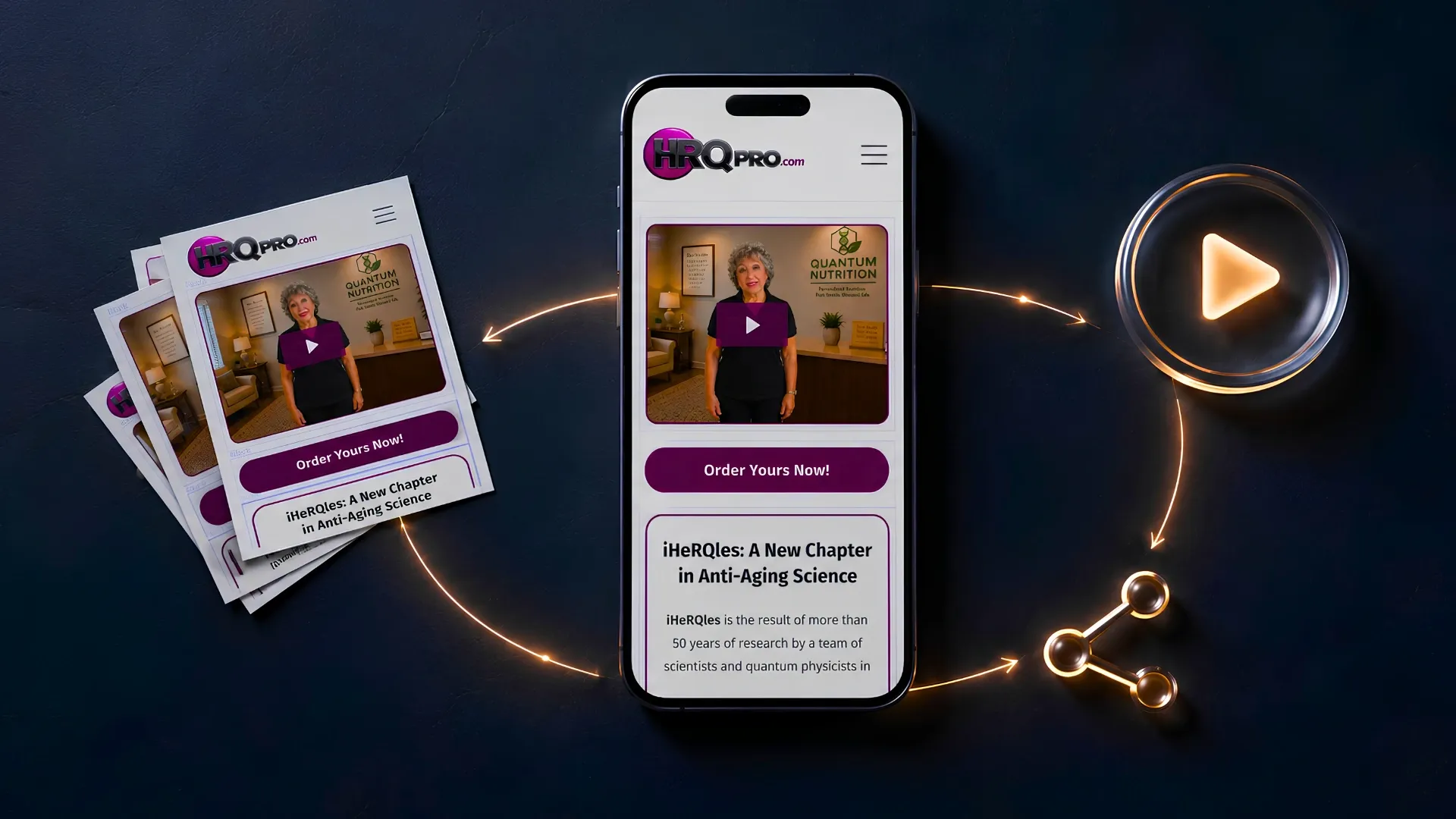 A phone with HRQpro.com on the screen