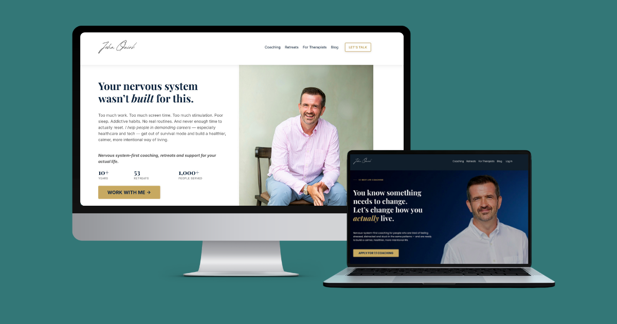 John Quirk website design mockup